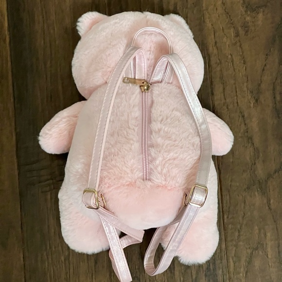 NWOT The Children's Place Powder Pink Plush Cat Backpack Purse Bag NEW - Picture 8 of 17